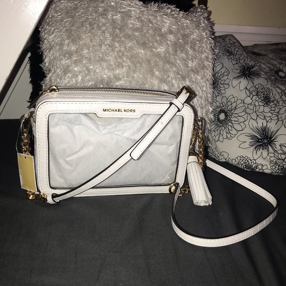 michael michael kors clear camera medium bag